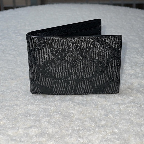 COACH Slim Billfold in Signature Men’s Wallet - Picture 1 of 5